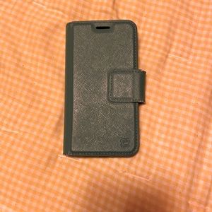 Green durable leather cover with wallet  for new iPhone SE